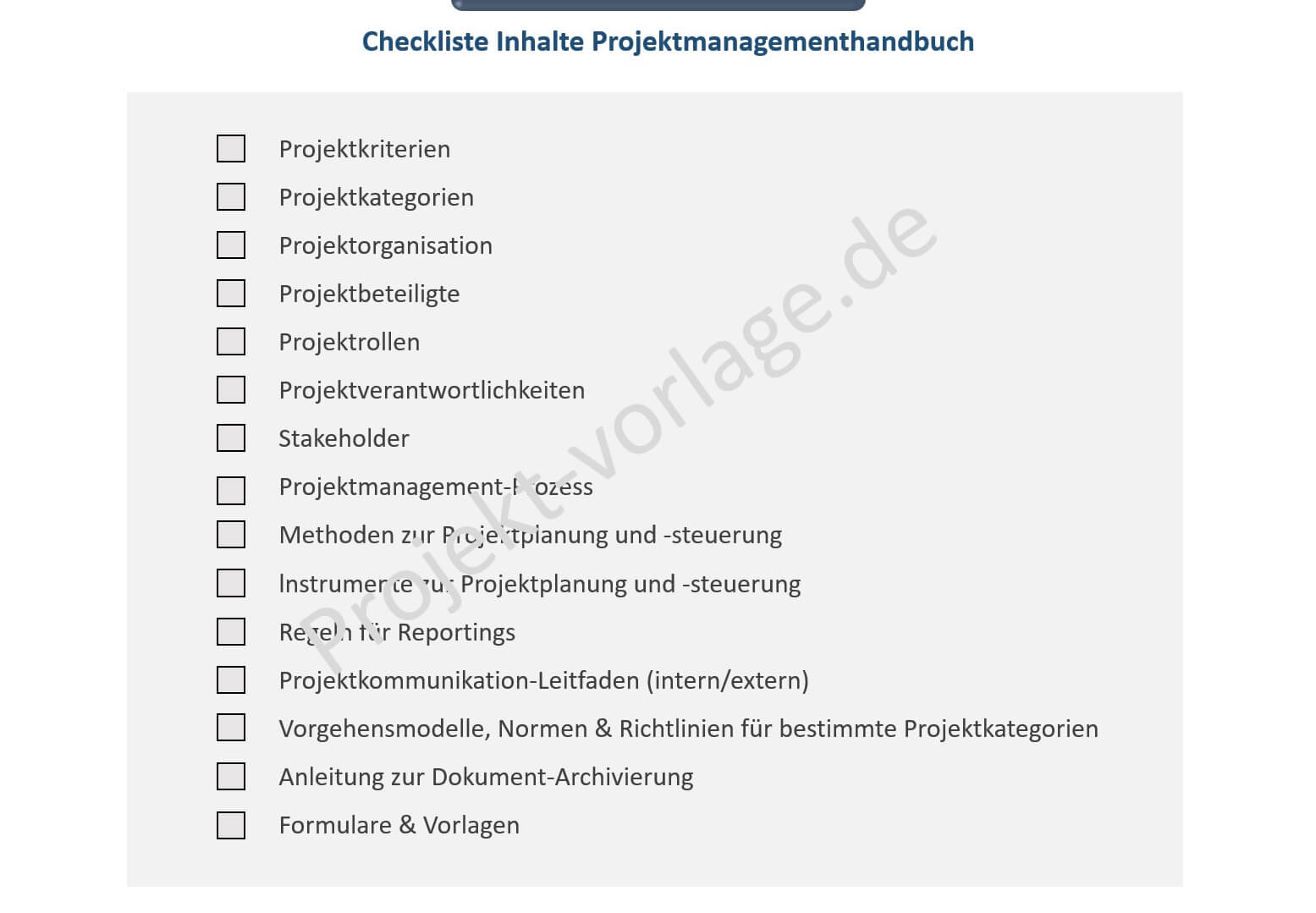 Projektmanagement Checkliste PDF Vorlage Und Beispiele - Projekt-Vorlage