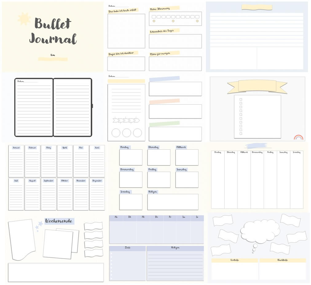 Bullet Journal Vorlage (PDF) für GoodNotes etc. - Projekt-Vorlage